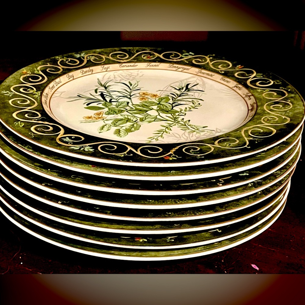 4 American Atelier 12.5” Bouquet Garni XLG Dinner Serving Plates 5011  EUC
